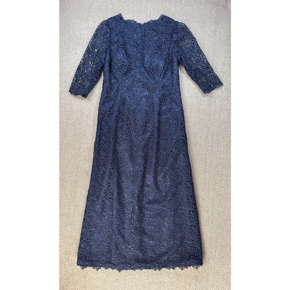 Jade Couture Dresses & Skirts - Jade Couture Formal Dress Lace Crochet Full Length Maxi Size 12 Petite